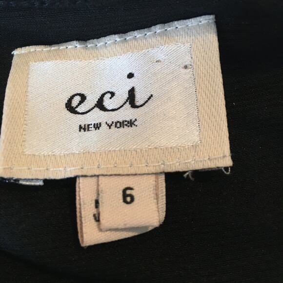 ECI 6 Skater Sweater Dress Textured Black and White Raglan Sleeve Light-Weight - Picture 2 of 12